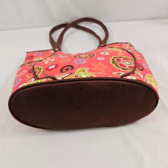 Longaberger Homestead Red Floral Print Snap Close Shoulder Handbag Purse - Picture 15 of 16